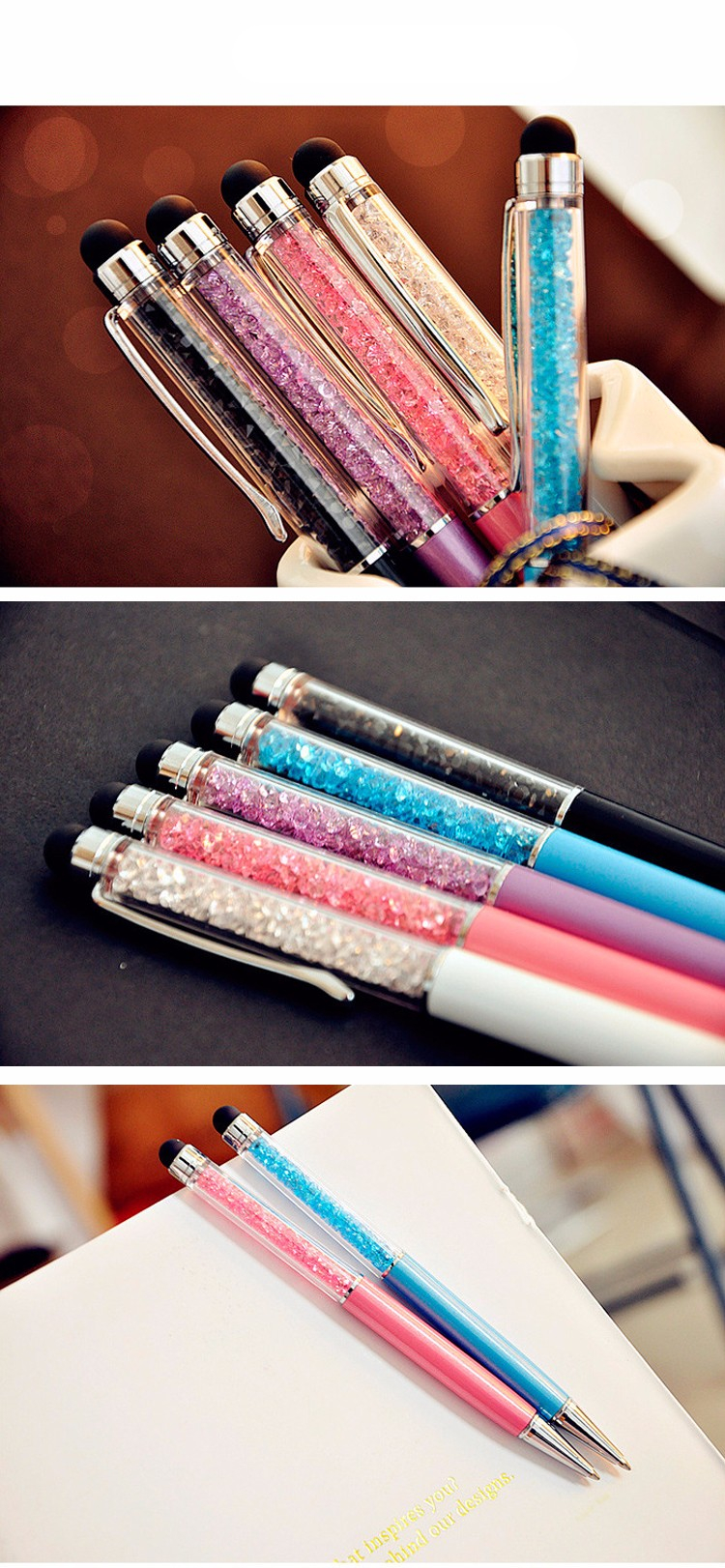 Set of 5 Diamond Crystal Ballpoint Pens Set of 5 Diamond Crystal Ballpoint Pens