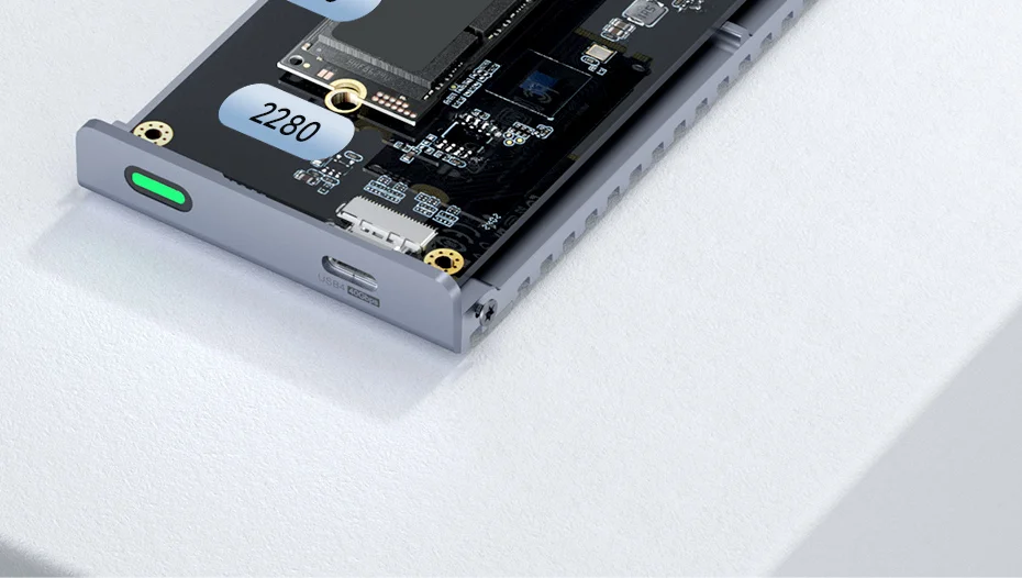 Hagibis 40Gbps USB4 M.2 NVMe SSD Enclosure With LED Display USB4 Cable for Thunderbolt 4/3 USB 3.2/3.1/3.0 B+M M-Key SSD Case