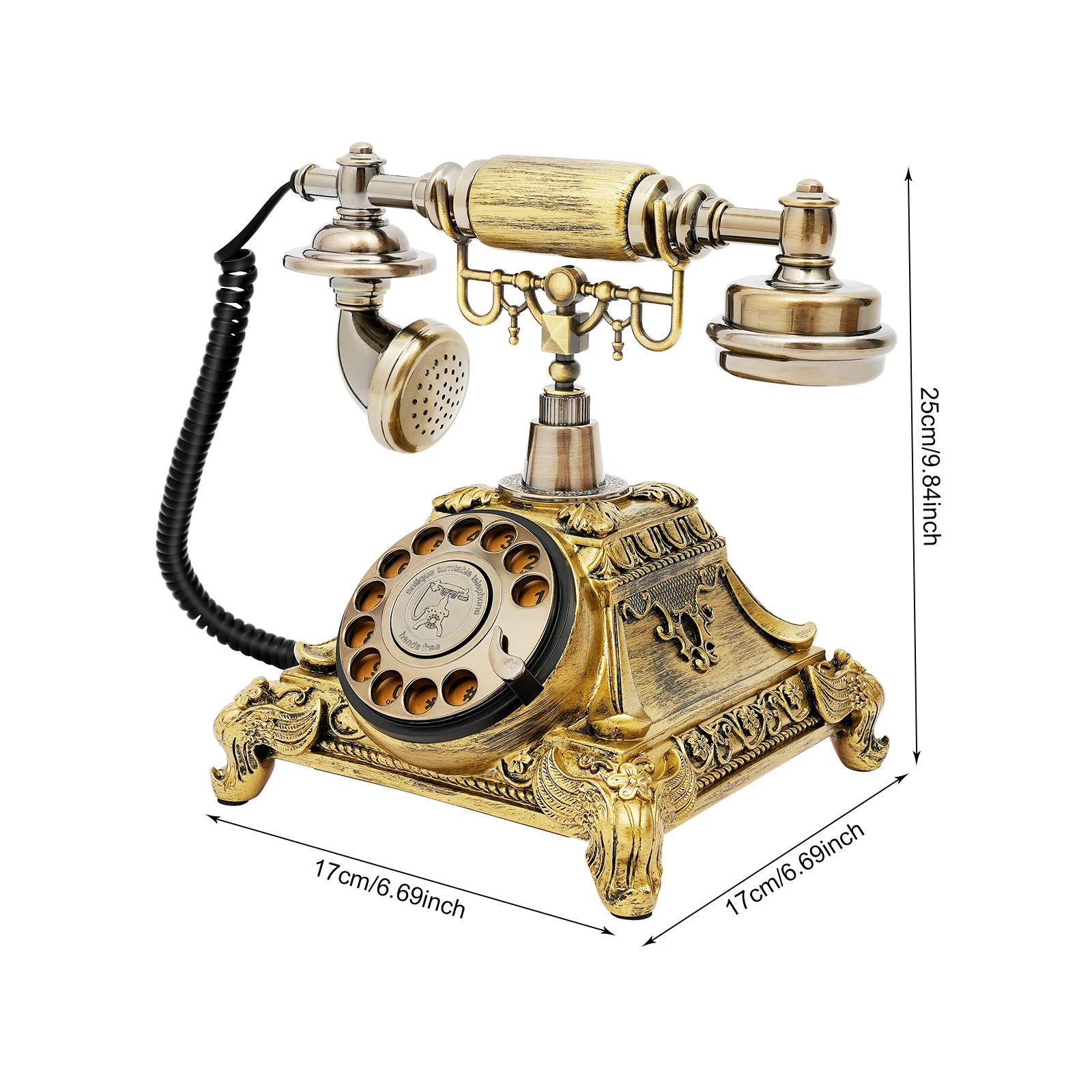 Retro Corded Telephone for Home/Office/Hotel Vintage Multi-functional HD Call Telephone Fiberglass Phone Board Desktop Phone