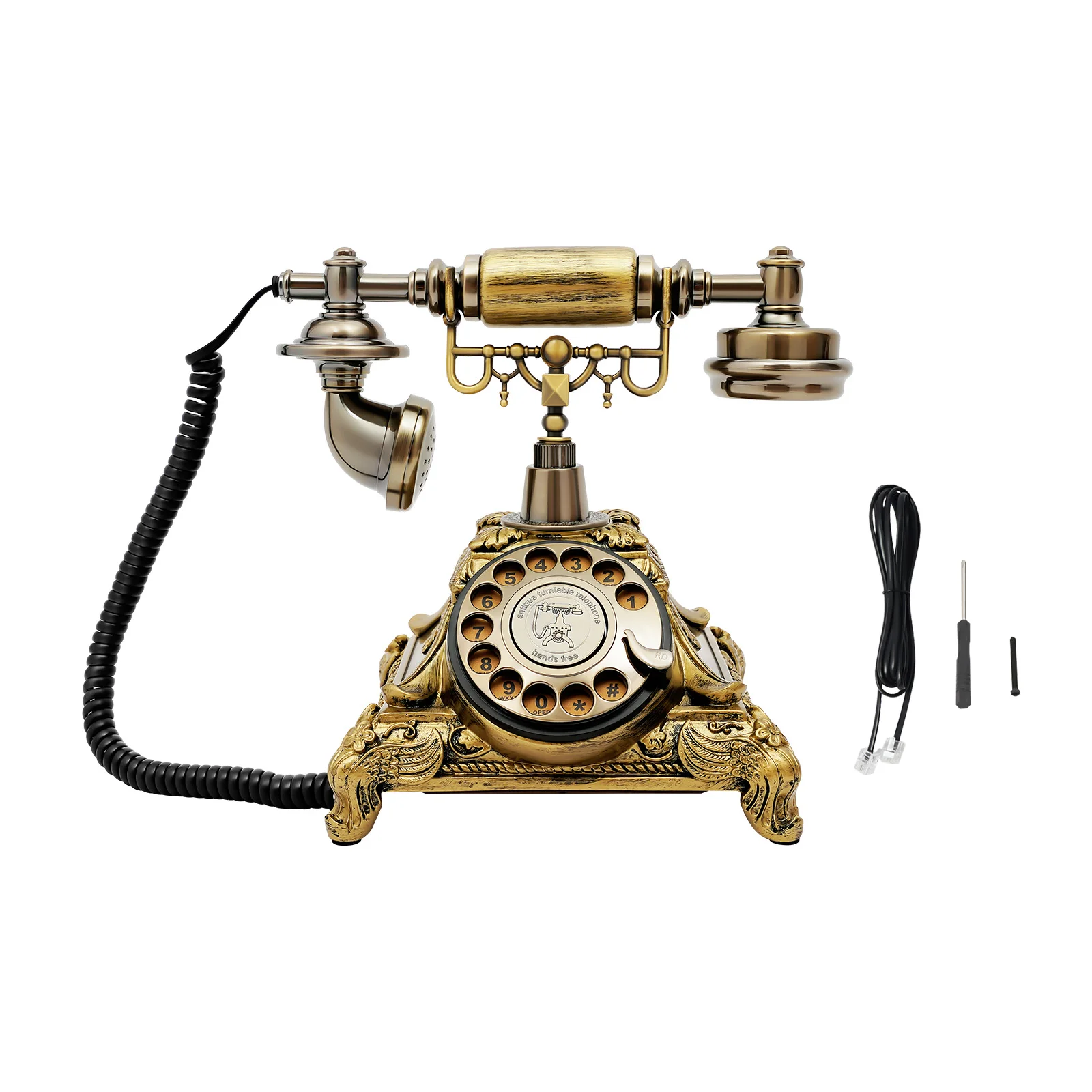 Retro Corded Telephone for Home/Office/Hotel Vintage Multi-functional HD Call Telephone Fiberglass Phone Board Desktop Phone