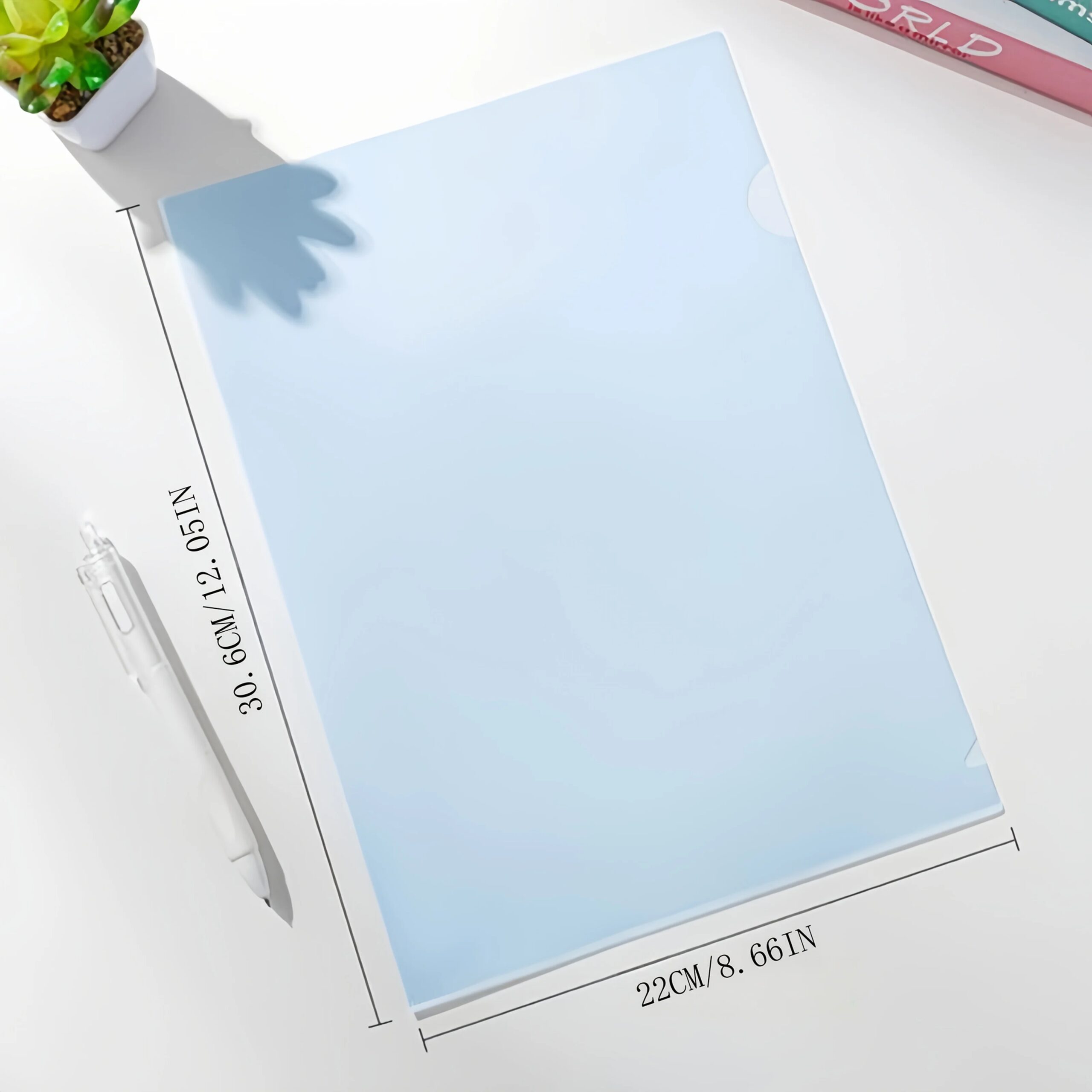 20 Or 40 L-Shaped Folders In Morandi Color Series, A4 Transparent Pp Plastic Cover, Office And Sheet Paper Protection, Document