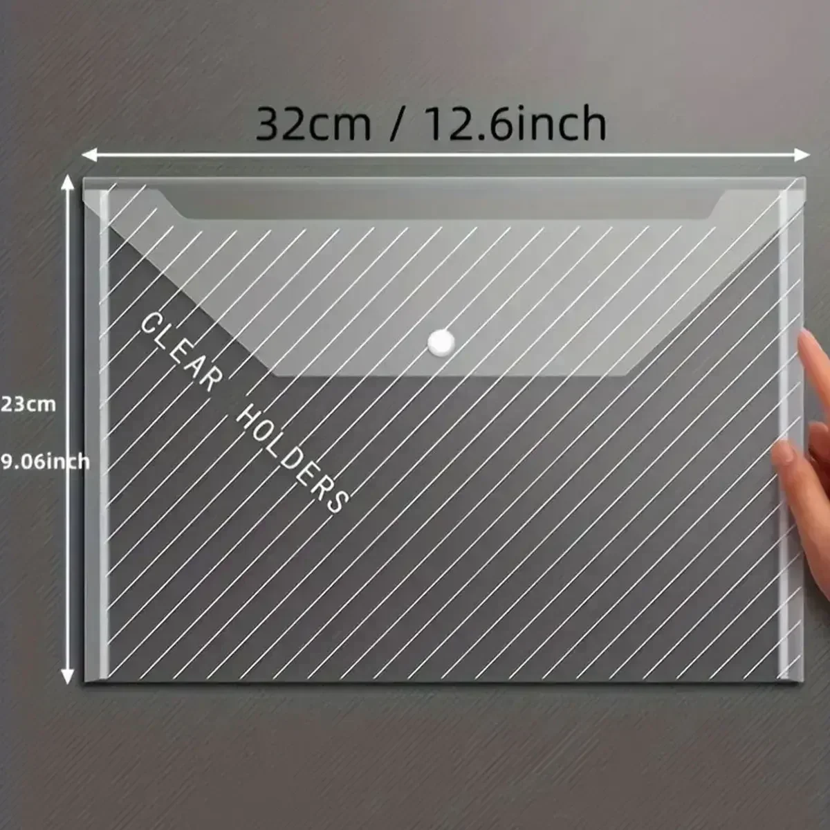 10/5 pcs A4 Transparent Folder File Pouch Poly Stationery Storage File Bag Plastic Documents Filing Organizer Pocket Folders