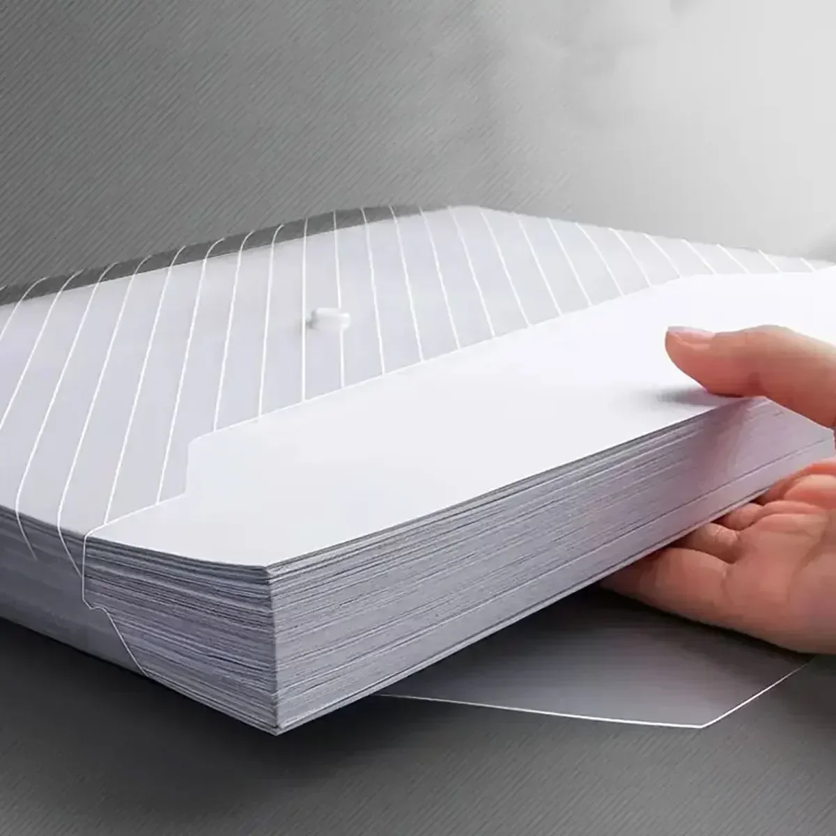 10/5 pcs A4 Transparent Folder File Pouch Poly Stationery Storage File Bag Plastic Documents Filing Organizer Pocket Folders