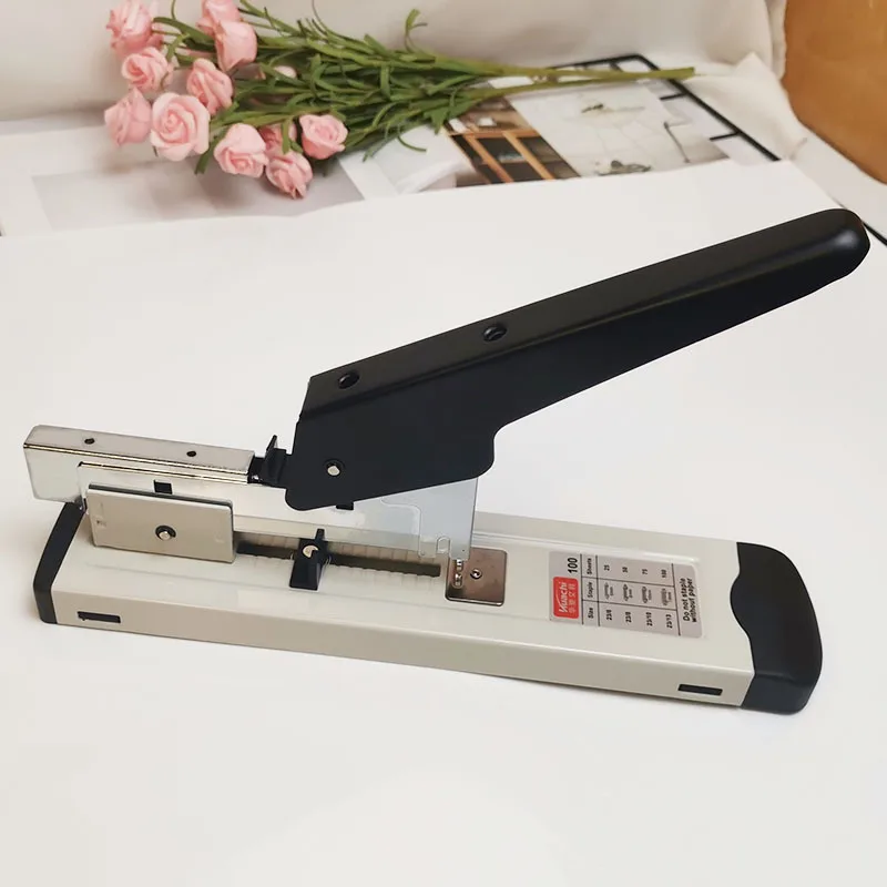 Large Capacity Paper Binding Stapler With Nails Heavy Duty Stapler Bookbinding Stapling Staples Hand Operated Stapler 100 Sheets