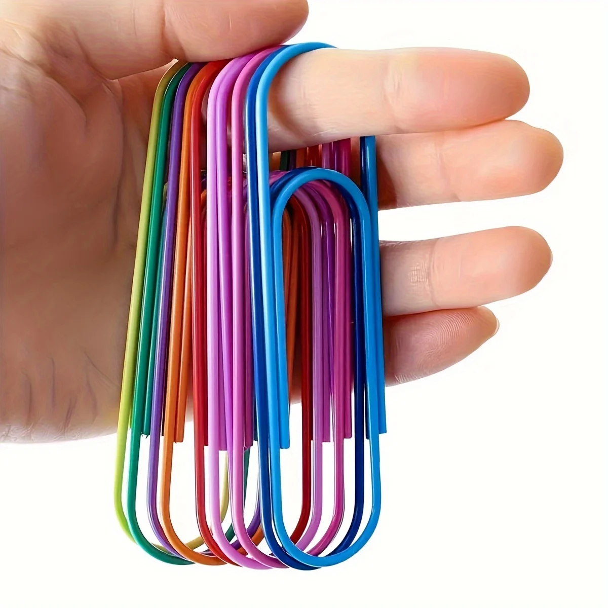 Large Paper Clips 6 Colors Rust-Proof Metal Fixed Color Paper Clips Big Cute Clip for Office Supplies And Stationery