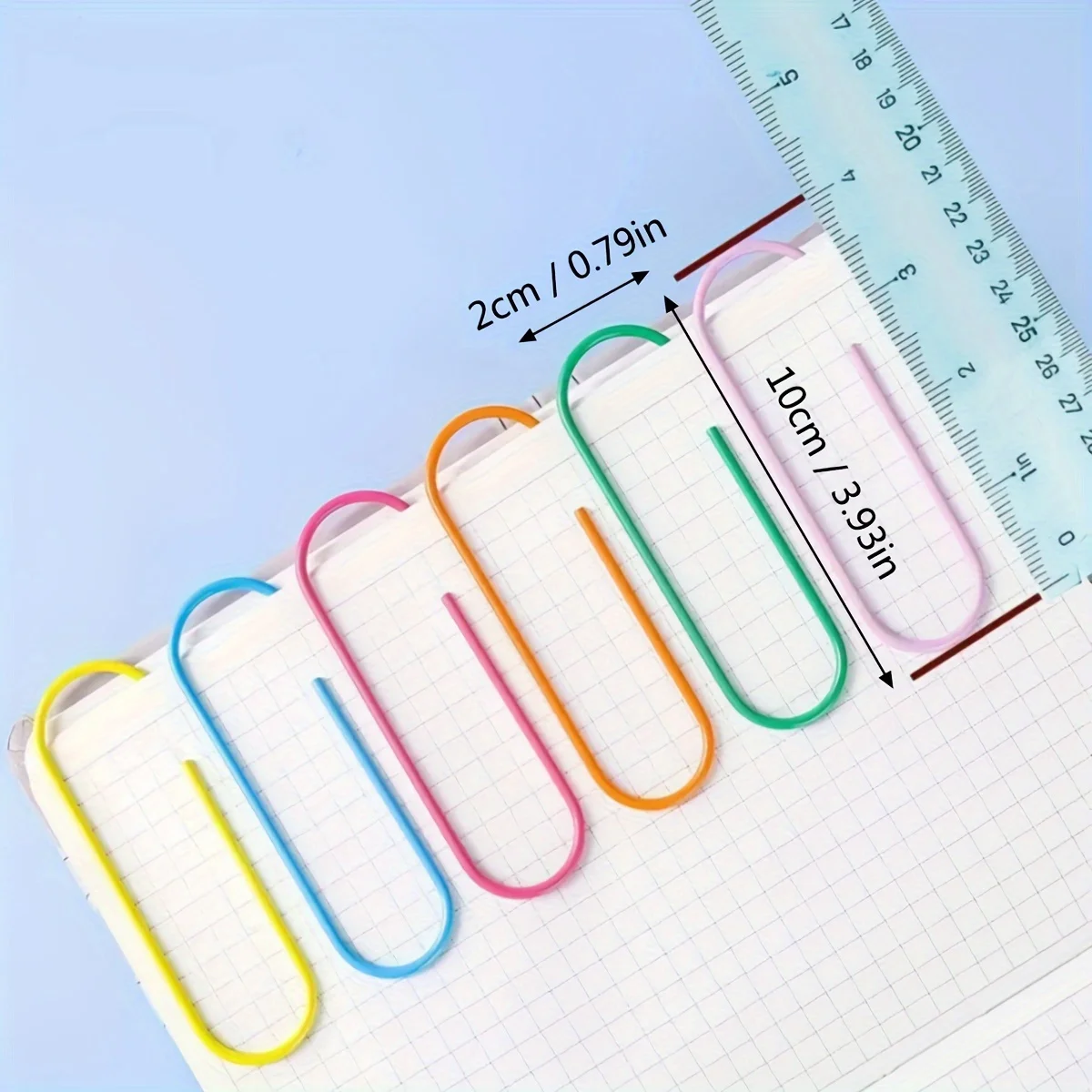 Large Paper Clips 6 Colors Rust-Proof Metal Fixed Color Paper Clips Big Cute Clip for Office Supplies And Stationery
