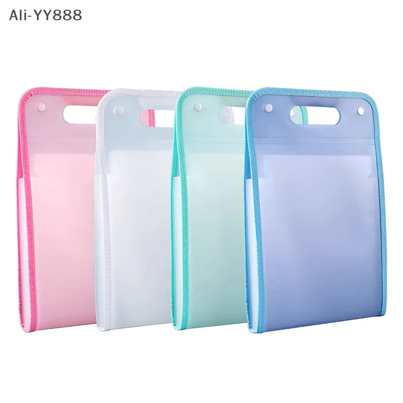 13 Pocket File Folders Portable A4 Letter Size Macaron Color Accordian Document Organizer Classroom Office Home Storage