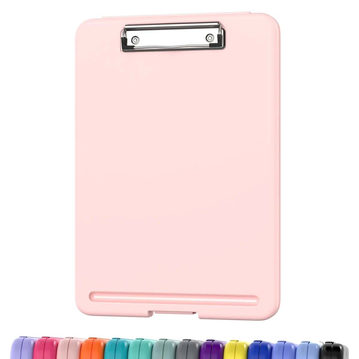 Bloc-notes pliable avec rangement (disponible en plusieurs couleurs), pince discrète, format 24 x 33 cm, robuste et portable.