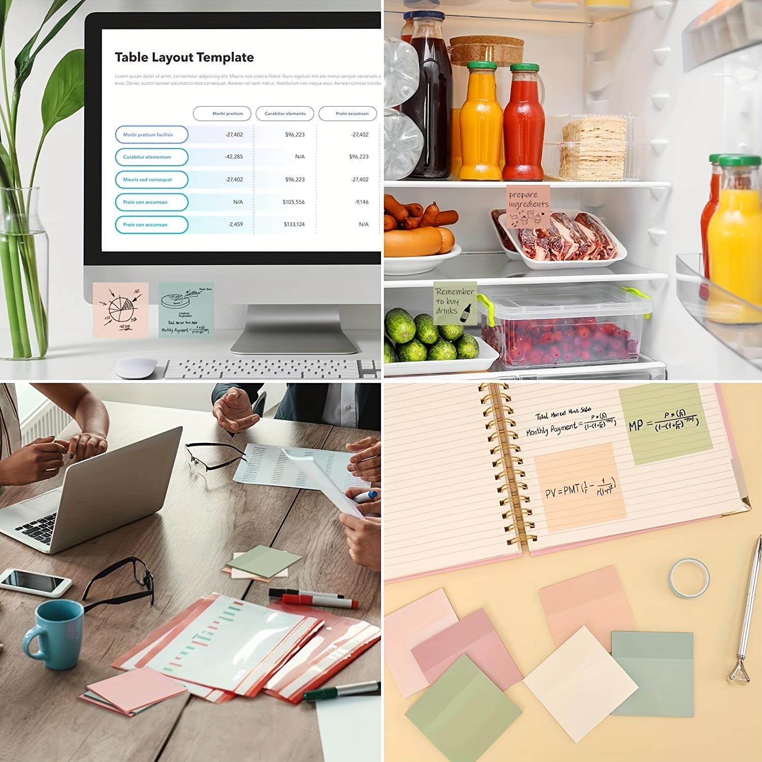 300 feuilles de notes adhésives transparentes pastel, 7,6 x 7,6 cm, 6 couleurs, pour onglets de Bible, onglets de livres, fournitures scolaires pour l'université et le bureau.